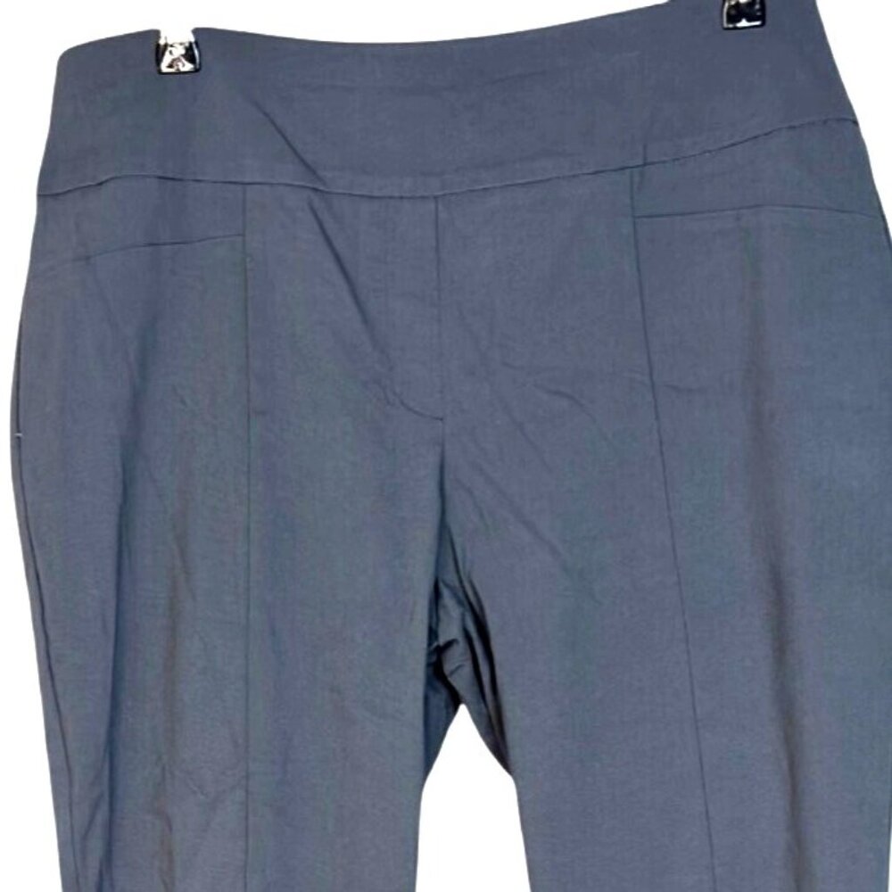 Cooper & Ella Gray Mid Rise Flat Front Straight Ankle Trouser Pants Plus Size 14 - Picture 3 of 7